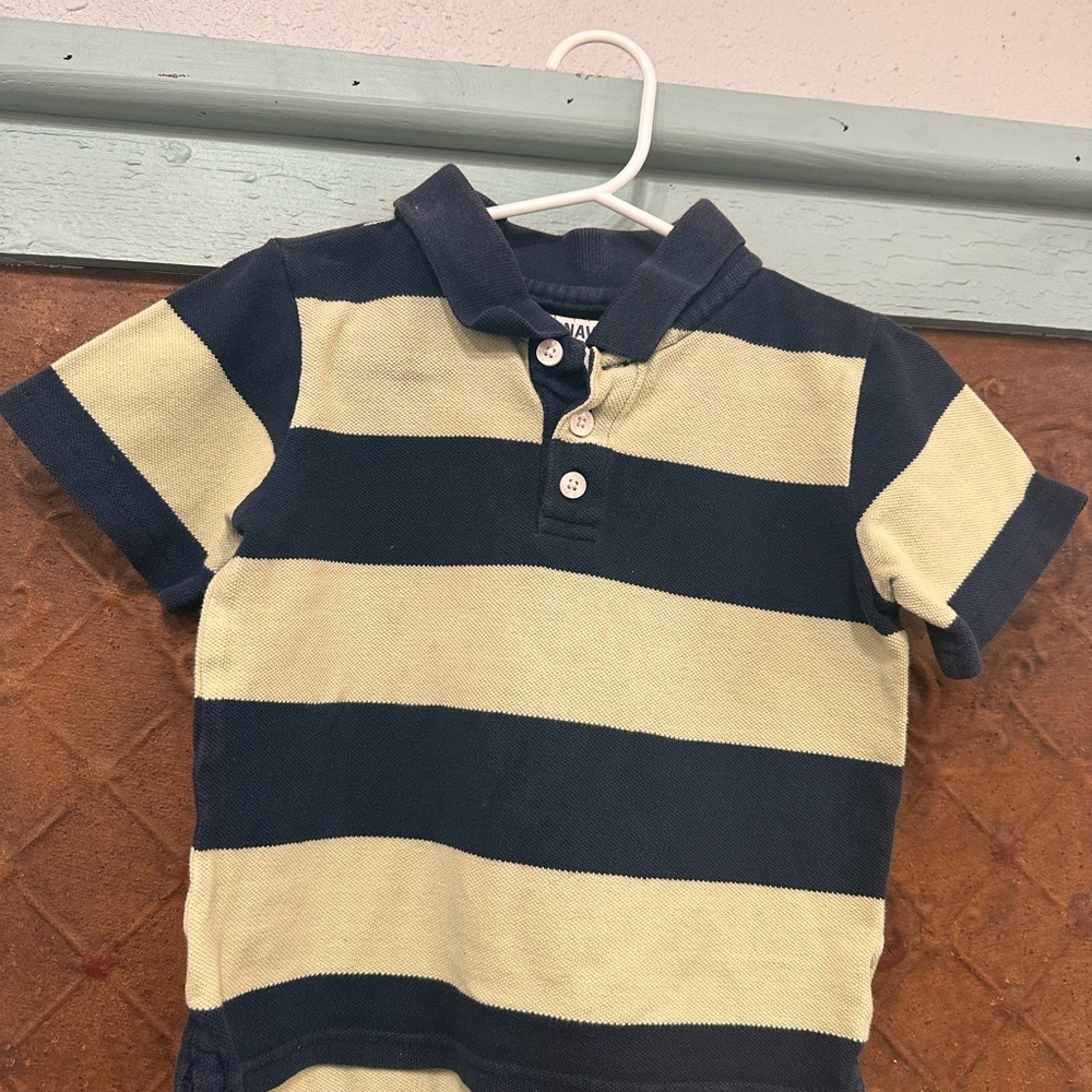 3 for $10! Old Navy Navy and Cream Striped Kids Polo